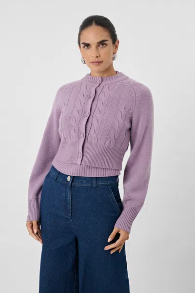 Toccin Fall Rita Cashmere Cardigan In Brown