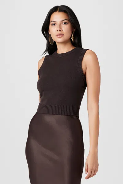 Toccin Lazlo Sleeveless Shell Top In Brown