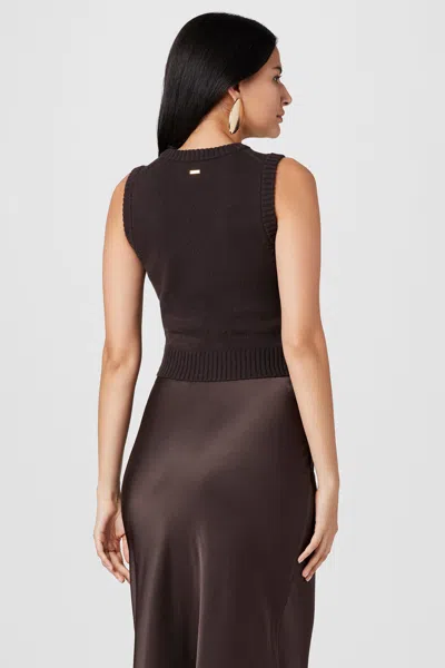 Toccin Lazlo Sleeveless Shell Top In Brown