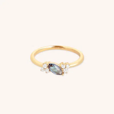Astrid &amp; Miyu Lab Alexandrite &amp; Diamond Cluster Ring