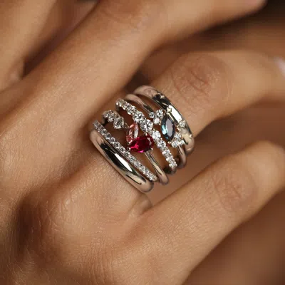 Astrid &amp; Miyu Lab Alexandrite &amp; Diamond Cluster Ring