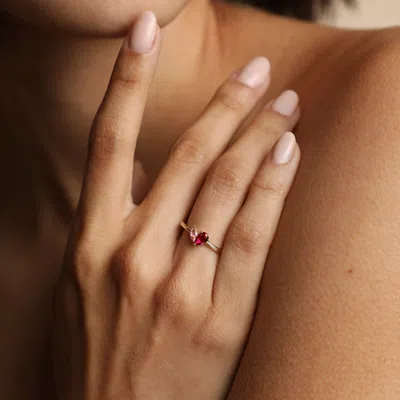 Astrid &amp; Miyu Lab Ruby &amp; Morganite Marquise Ring