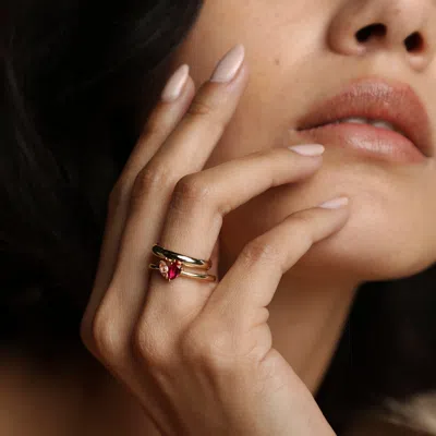 Astrid &amp; Miyu Lab Ruby &amp; Morganite Marquise Ring
