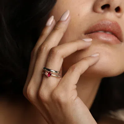 Astrid &amp; Miyu Lab Ruby &amp; Morganite Marquise Ring