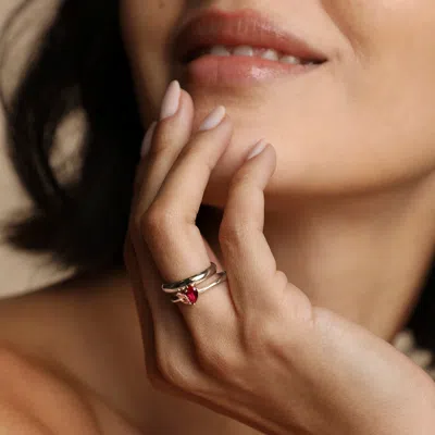 Astrid &amp; Miyu Lab Ruby &amp; Morganite Marquise Ring