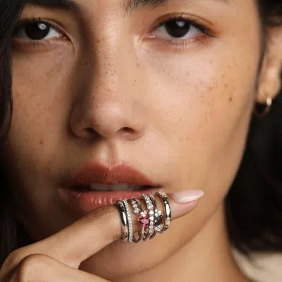 Astrid &amp; Miyu Lab Ruby &amp; Morganite Marquise Ring