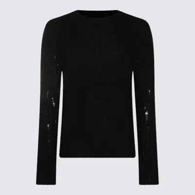 Thom Krom Distressed Long-sleeve Sweater In Black