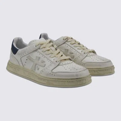 Premiata Low Top Sneakers Featuring Perforated Design In White