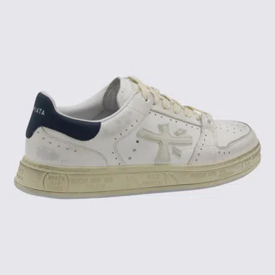 Premiata Low Top Sneakers Featuring Perforated Design In White