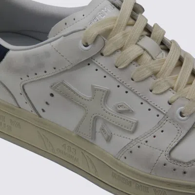 Premiata Low Top Sneakers Featuring Perforated Design In White