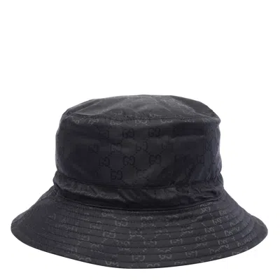 Gucci Women Reversible Gg Nylon Bucket Hat In Black