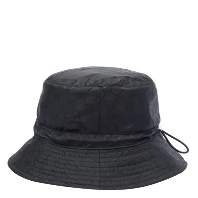 Gucci Women Reversible Gg Nylon Bucket Hat In Black