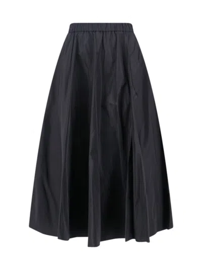 Aspesi Flared Midi Skirt Side Pockets In Black