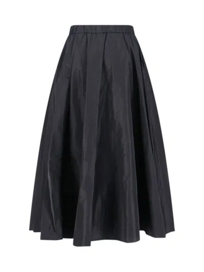 Aspesi Flared Midi Skirt Side Pockets In Black