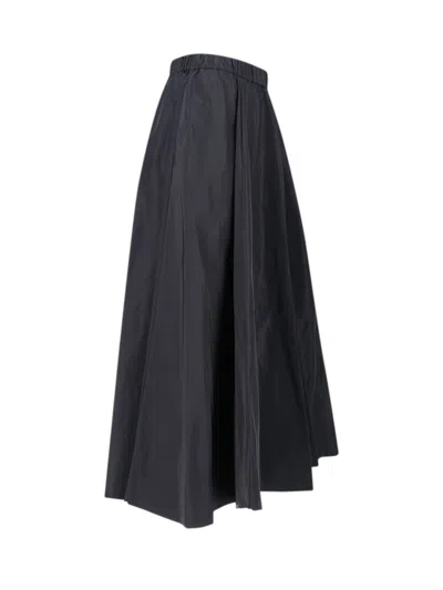 Aspesi Flared Midi Skirt Side Pockets In Black