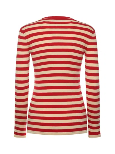 Valentino Embroidered Striped Ribbed-knit Cotton Sweater In Multi