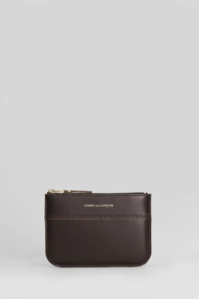 Comme Des Garçons Wallet In Brown Leather In Brown