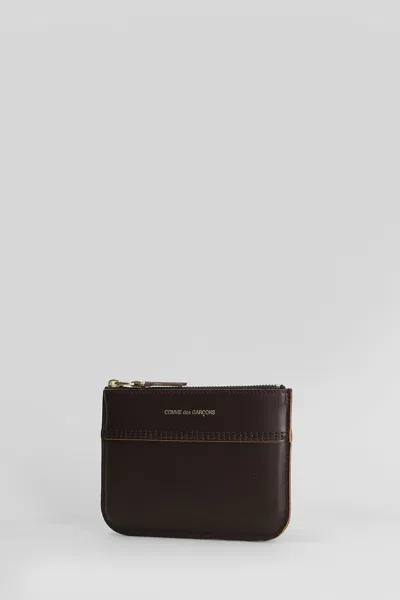 Comme Des Garçons Wallet In Brown Leather In Brown