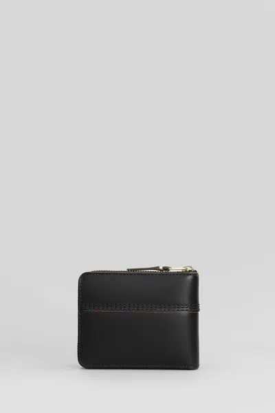 Comme Des Garçons Wallet In Black Leather In Black
