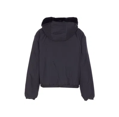 Moose Knuckles Down Jacket With Hooded Elasticated Cuffs In Blue