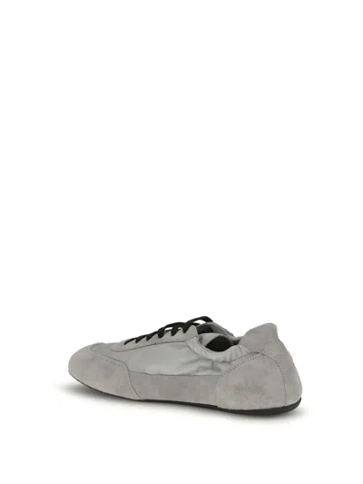 Prada Grey Re-nylon And Suede Collapse Sneakers In Gray