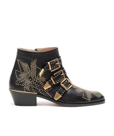 Chloé Women Susan Leather Boots In Black