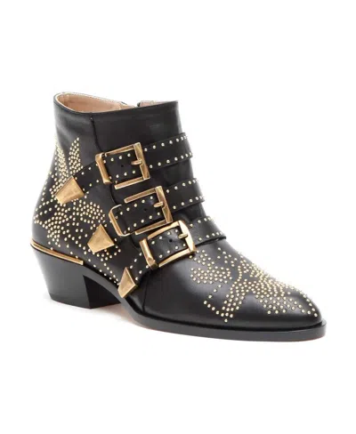 Chloé Women Susan Leather Boots In Black