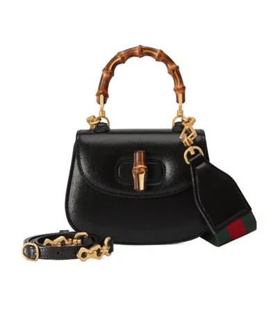 Gucci Mini Bamboo Top-handle Bag In Black