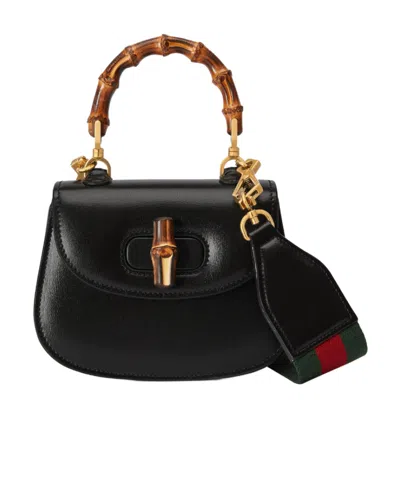 Gucci Mini Bamboo Top-handle Bag In Black