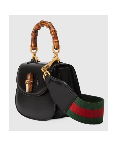 Gucci Mini Bamboo Top-handle Bag In Black
