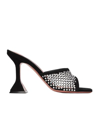 Amina Muaddi Lupita Crystal Mesh High-heeled Sandals In Multi