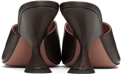 Amina Muaddi Coffee Nappa Leather Taylor Slipper 90 Sandals In Burgundy