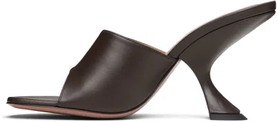 Amina Muaddi Coffee Nappa Leather Taylor Slipper 90 Sandals In Burgundy