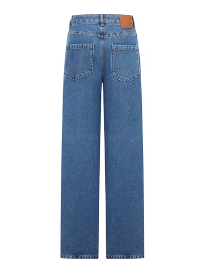 Loewe Anagram Baggy Jeans In Blue