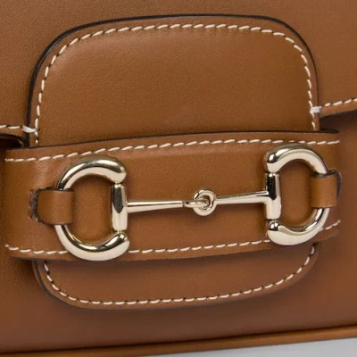 Gucci Horsebit 1955 Soft Small Top Handle Leather Shoulder Bag In Brown