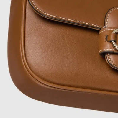 Gucci Horsebit 1955 Soft Small Top Handle Leather Shoulder Bag In Brown