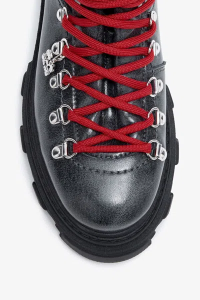 Ganni Ankle Mountain Boots Chunky Sole In Black