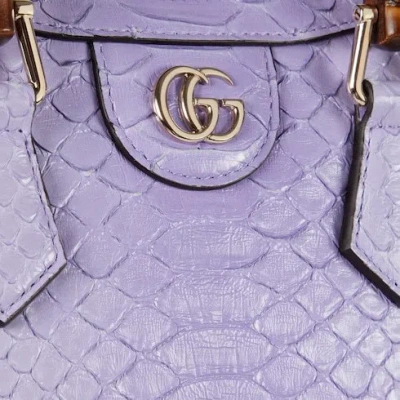 Gucci Diana Small Python Tote Bag In Purple
