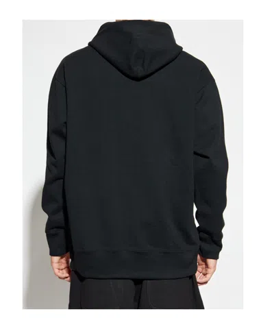 Comme Des Garçons Relaxed-fit Black Hoodie With Front Logo Print In Black