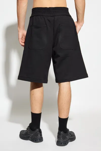 Comme Des Garçons Brushed Wool Black Shorts In Black
