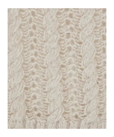 Antonelli Faustina Beige Sleeveless Crewneck Knit Vest In Wool Woman In Brown