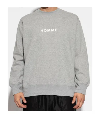 Comme Des Garçons Men Grey Crewneck Logo Sweatshirt, M Luxury Sweatshirts & Hoodies For Men Darveys In Gray