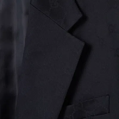 Gucci Drill Jacket With Liftboy Embroidery In Blue