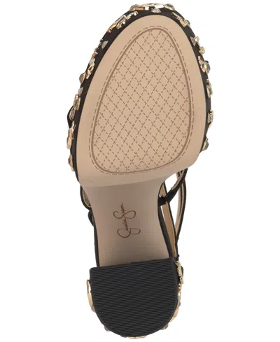 Jessica Simpson Women's Aamina Strappy Platform Anniversary High-heel Charm Sandals In Black