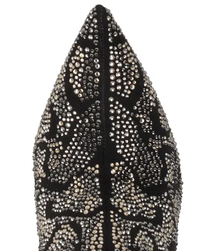 Jessica Simpson Women's Lovienn Rhinestone Stiletto Knee-high Dress Boots In Black