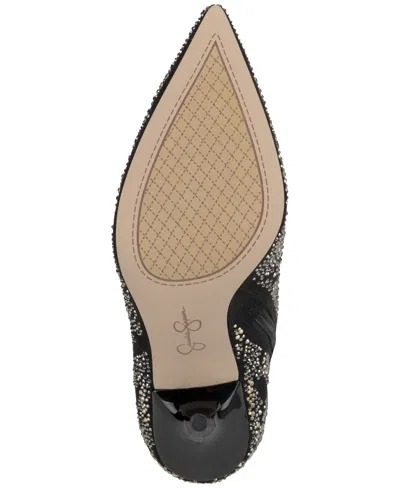 Jessica Simpson Women's Lovienn Rhinestone Stiletto Knee-high Dress Boots In Black