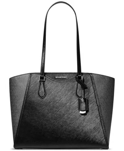 Michael Kors Taryn Large Leather Tote Bag In Black