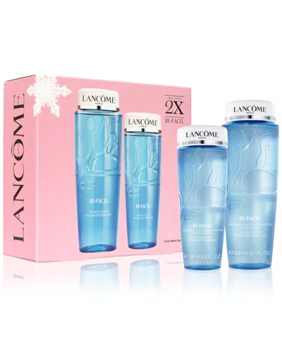Lancôme Bi-facil Double-action Eye Makeup Remover Duo Limited Edition Holiday Gift Set In Transparent