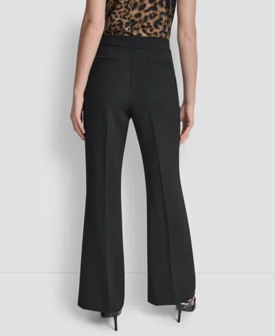 Dkny Women's Double Weave Wide Leg Pants In Black