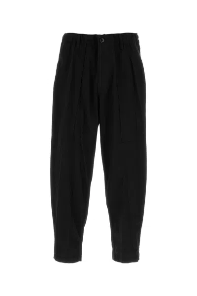 Yohji Yamamoto Tailored Denim Trousers With Pleats And Pockets In Black